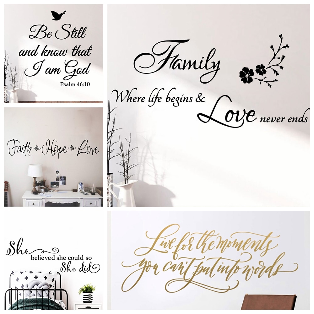 Familie citater pvc wall art stickers moderne wallsticker til stuen vinyl decals klistermærke vægmaleri