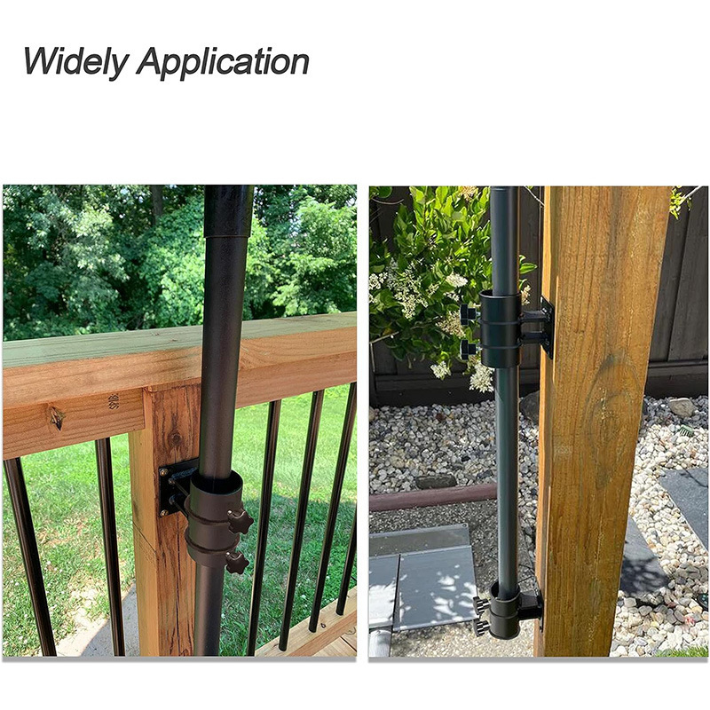 Patio Parasolstandaard Metalen dekmontage Verstelbare parasolhouder voor buiten Geschikt voor terrasrailing