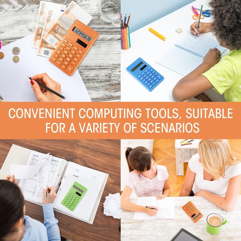 Mini Digital Desktop Calculator with 8-Digit LCD Display Standard Function Electronic Pocket Size Calculator for School