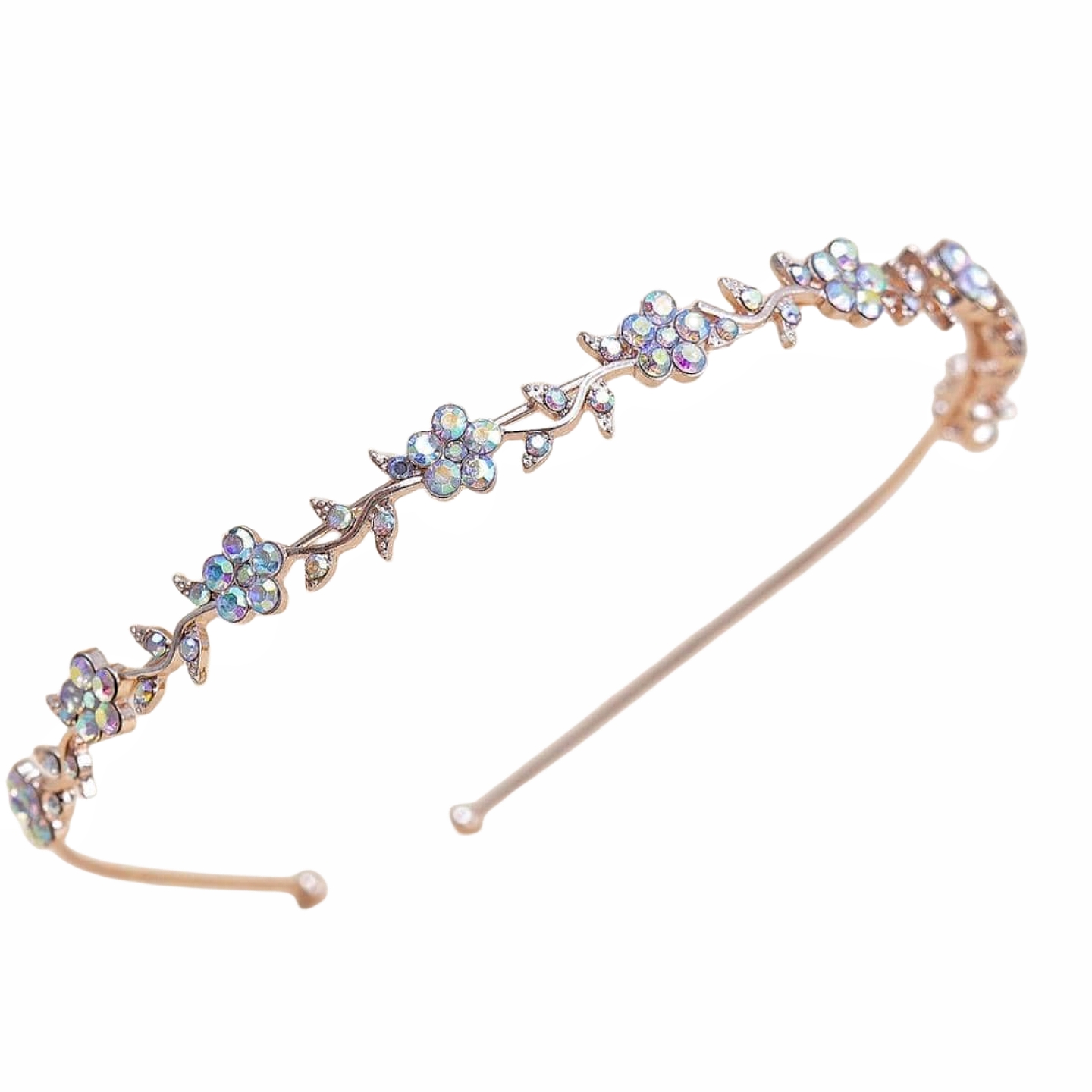 Bloemenhoofdband met strass-steentjes, haarversiering voor dames