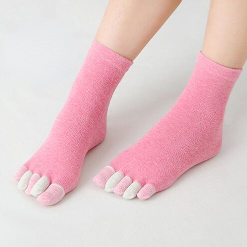 japonaise femmes drôle Kawaii orteil chaussettes Lolita cinq doigts dame fille bonbons couleurs mignon dormir chaussette pour les femmes: Ivoire