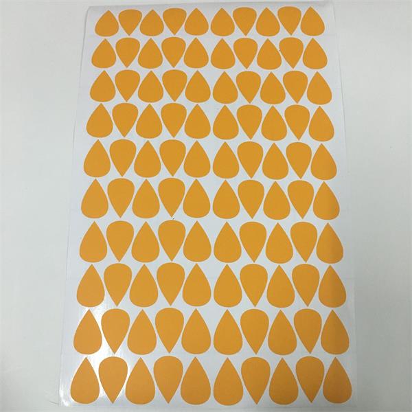 2*3cm*100pcs Cartoon Raindrop Wall Stickers For Kids Baby Room Nursery Home Decor Cute Little Raindrop Wallpaper Vinyl Art Mural: Orange