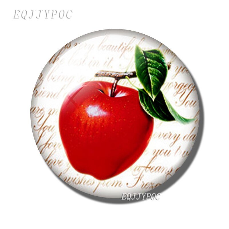 Fruit En Groente Koelkast Sticker Magnetische Avocado Perzik Tomaat Aardbei Orange Magneet Baby Onderwijs Home Decor: Red apple