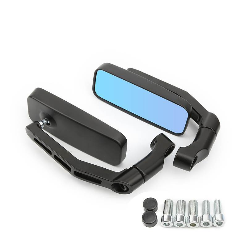 1 paar motorfiets universele accessoires zwart/koolstofvezel gemodificeerde 8/10 mm draadspiegel retro motorfiets zijrechthoekspiegel: Default Title