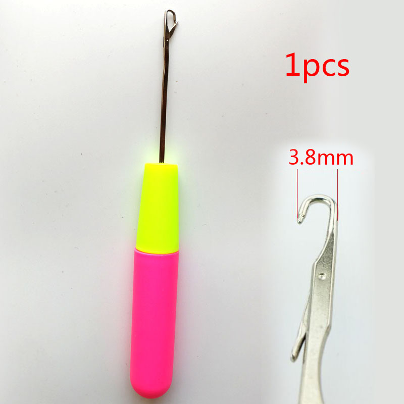 Crochet pour cheveux, Micro anneaux, boucles, perles, tresse, Crochet pour loquet, aiguille en plastique, dreadlock, Crochet pour cheveux tricotés: 1pcs-3.8mm