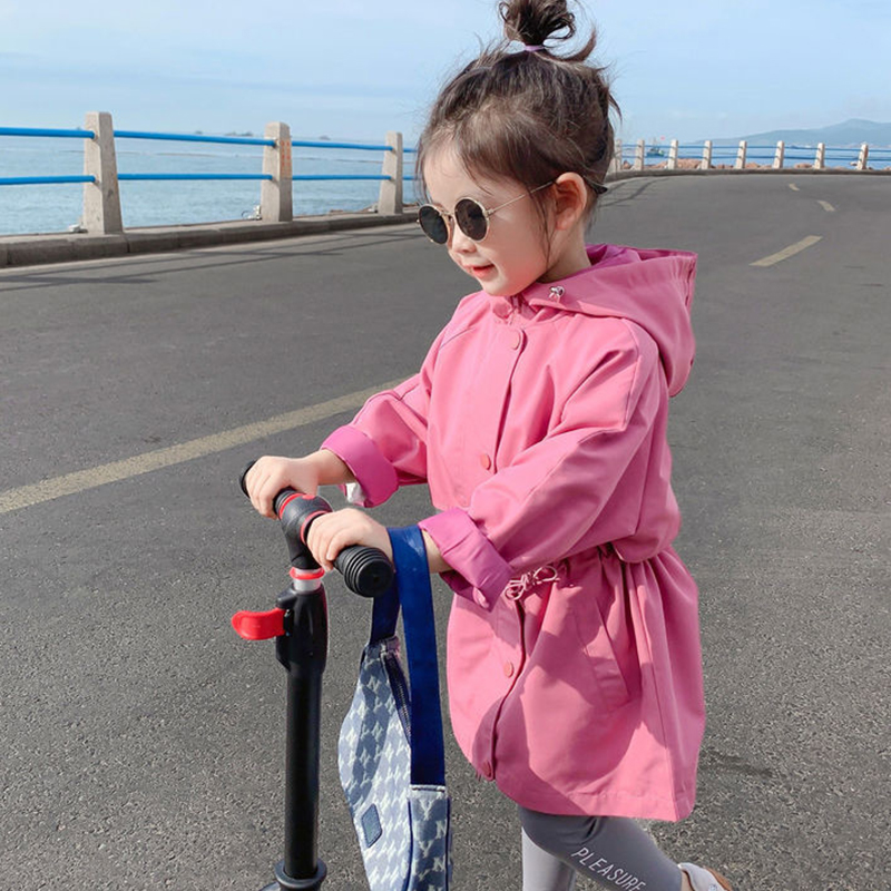 Girls Autumn Spring Jackets Coat 2022 Kid Pink Jackets And Coats Windbreaker Style Children Clothes Coat 2-10 Y
