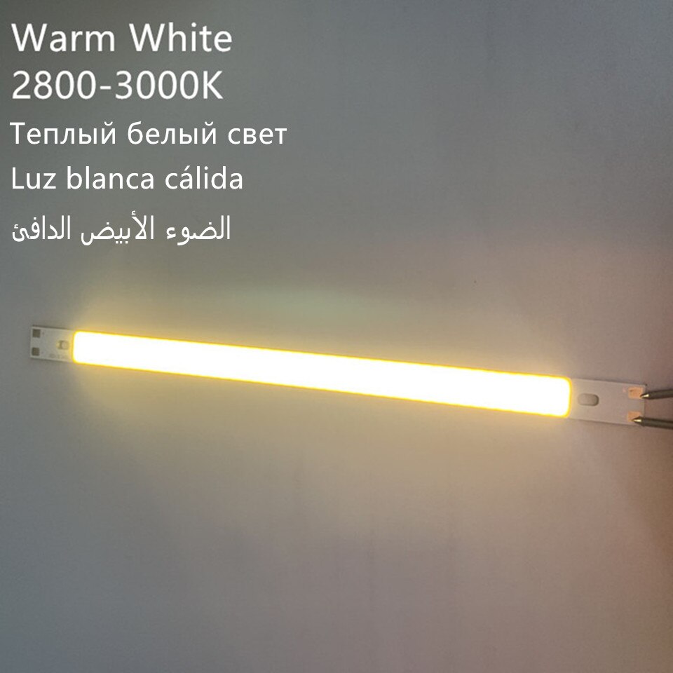200 x 10mm 0422 10w led lys cob strip lampe  dc 12-14v 1000lm grøn gul rød blå varm hvid ren hvid bar lys: Varm hvid