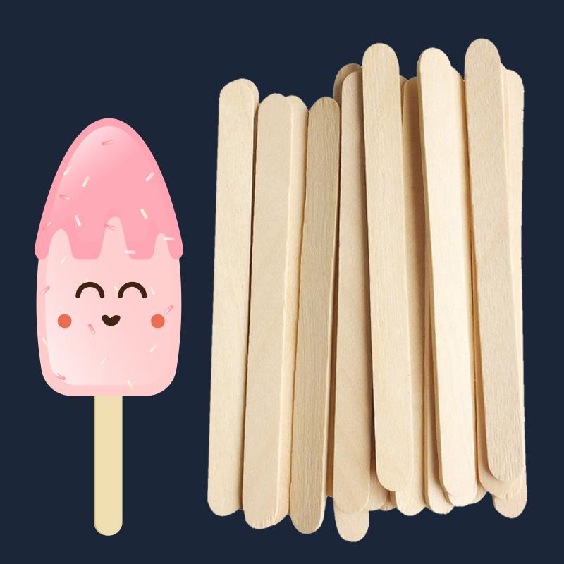 100PCS Kids Popsicle Stick Ice Cube Maker Colorful Cream Tools Model Special-Purpose Wooden Craft Stick Lollipop Mold
