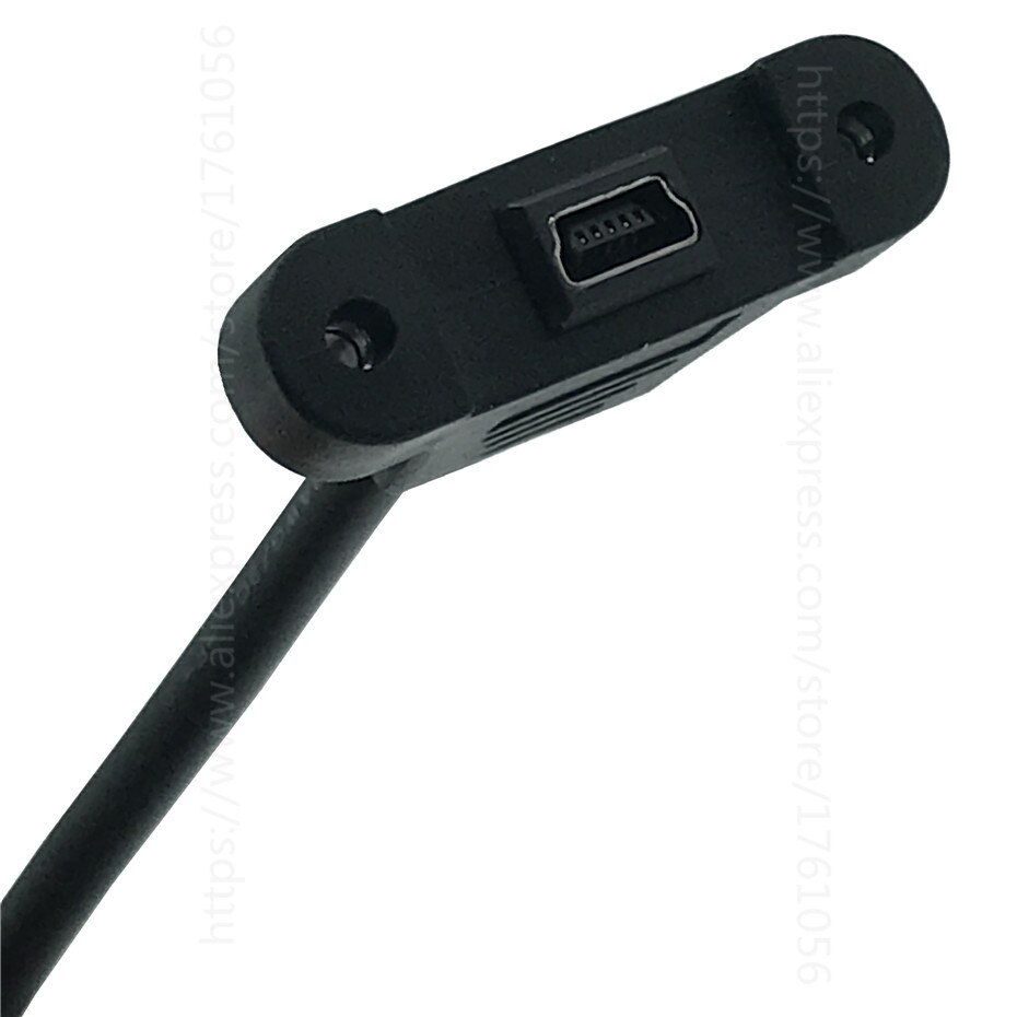 Usb kabel panel montering type mini usb 2.0 5 pin han til hun forlænger adapter kabel med skruer 30cm 50cm
