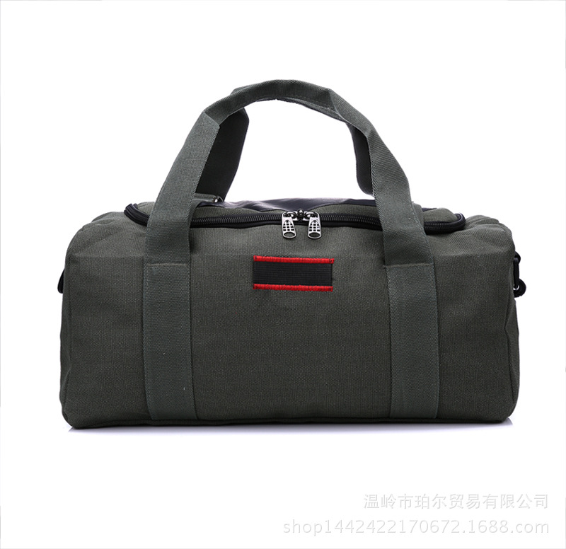 Grote Capaciteit Vintage Canvas Reizen Messenger Bag Draagbare Outdoor Effen Kleur Gym Verstelbare Reizen Messenger Duffle: large green