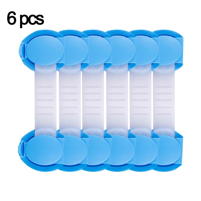 6Pcs/Lot Child Lock Protection Of Children Locking Doors For Children Safety Kids Safety Plastic Protection Safety Toilet Lock: shortBlue6p