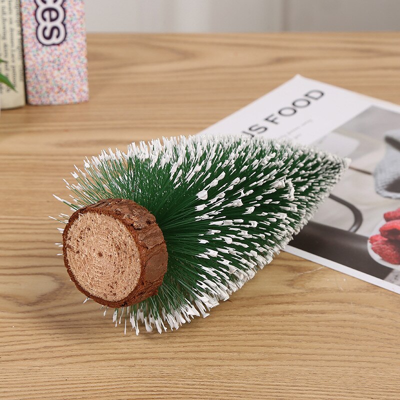 Mini Christmas Tree Small Pine Tree with Wooden Bases for Xmas Party Home Tabletop Tree Decor QJS Shop
