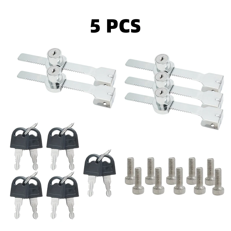 Glazen schuifdeurslot met sleutel, vitrine met verchroomde afwerking, veiligheidsschuifkast, bewijs veiligheidskast glazen deuren slot