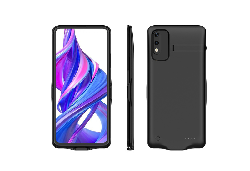 NTSPACE 6800mAh batterie etui téléphone huawei Honor 9X Pro batterie externe de secours étui pour huawei Honor 9X boîtier d'alimentation avec support: Black for Honor 9X