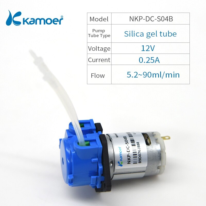 Kamoer NKP mini Peristaltic Pump DC Water Pump Aquarium Pump Micro Self-priming Lab Dosing Analytical Mute Liquid Pump 12V/24V: NKP-DC-S04B