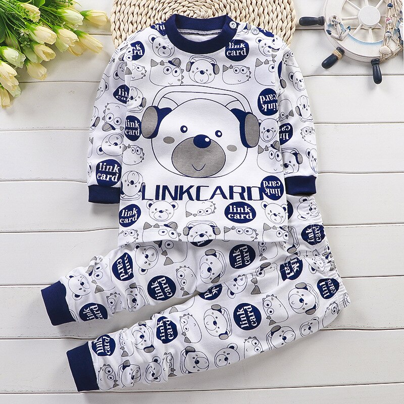 Kids Baby Unisex Underwear Outfits Children Cute Pajamas Suits Children Sleeping Clothing Cotton Toddler Sleepwear: P13