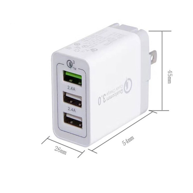 3.0 Quick Fast Charger 3-Ports QC3.0 USB Wall Charger Travel Adapter Smart Charge For iPAD Tablet Samsung Galaxy S6