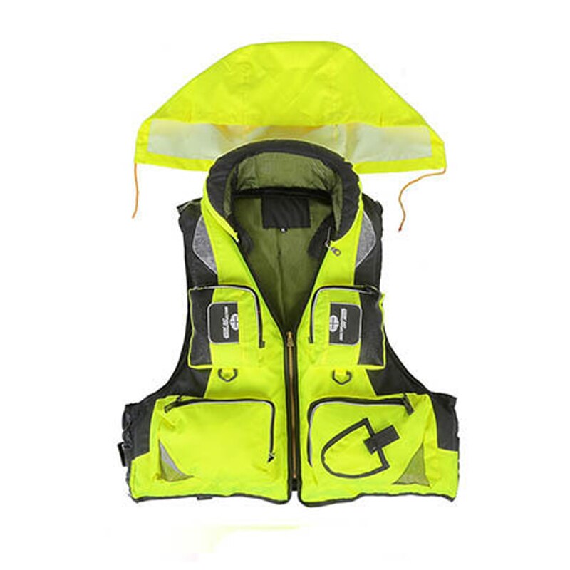 Fly Fishing Jacket Life Vest Big Buoyancy Swimming Life Jacket Outdoor Sport Survival Swim Suit Clothing Fishing Tackle: Yellow / XXL