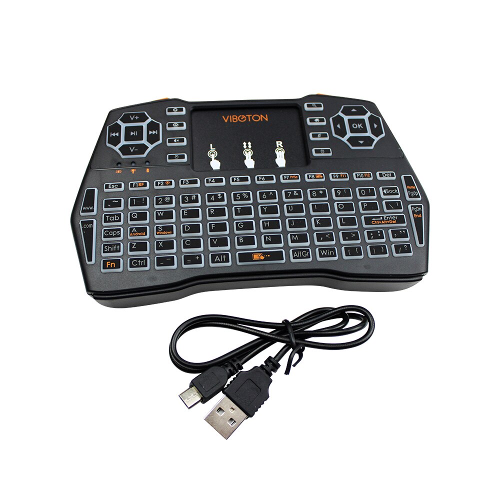 Three Language Keyboard 2.4G Wireless Keyboard Russian Spanish English Version For PC Android TV Raspberry Pi for Orange Pi: English Version