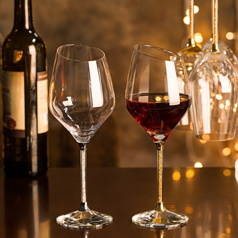 Verres à vin rouges en cristal biseauté | Verre à vin en cristal, verres à vin décorés verres à vin, verrerie décorations de mariage