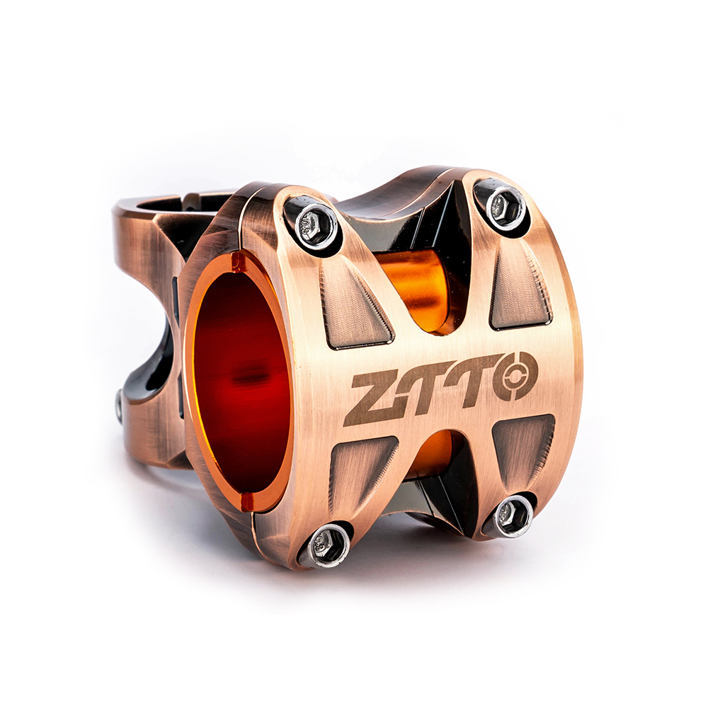 ZTTO MTB Attacco Manubrio CNC IN Lega di ALLUMINIO ad Alta Resistenza Leggero 0 gradi Aumento DH AM Enduro Per 35mm / 31.8 millimetri Manubrio Della Bici: 35mm Brass color