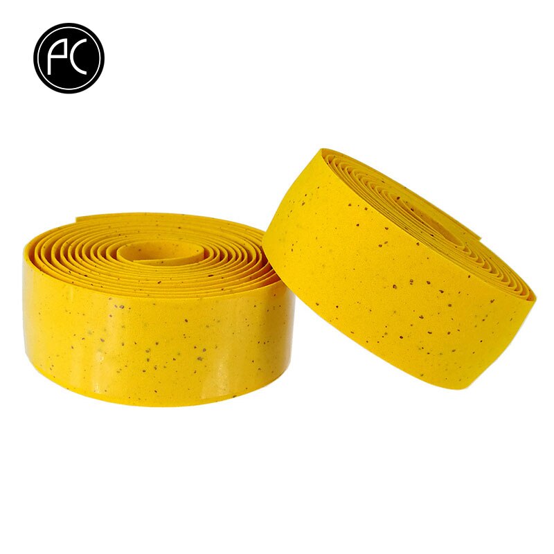 PCycling-Cinta para manillar de bicicleta, estilo de virutas de madera, equipo fijo para bicicleta de montaña o carretera, cinta clásica Retro para manillar, envoltura de 2 barras: YELLOW
