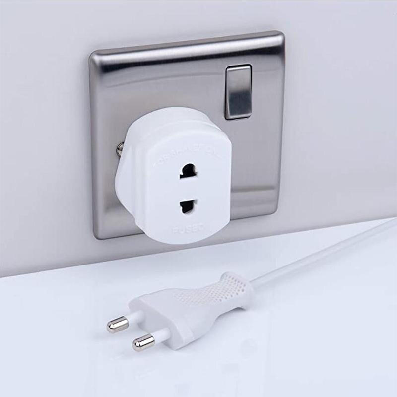 1pc European Standard To British Standard Conversion Plug With Fuse American To British Conversion Socket Plug Black White