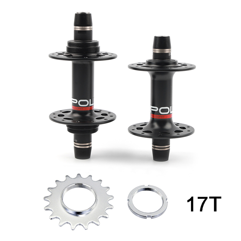 POLSO 20H 24H 32H Fixed Gear Hub Track Bike Aluminum Alloy Axle Cycling Hubs with 17T Cog: Orange