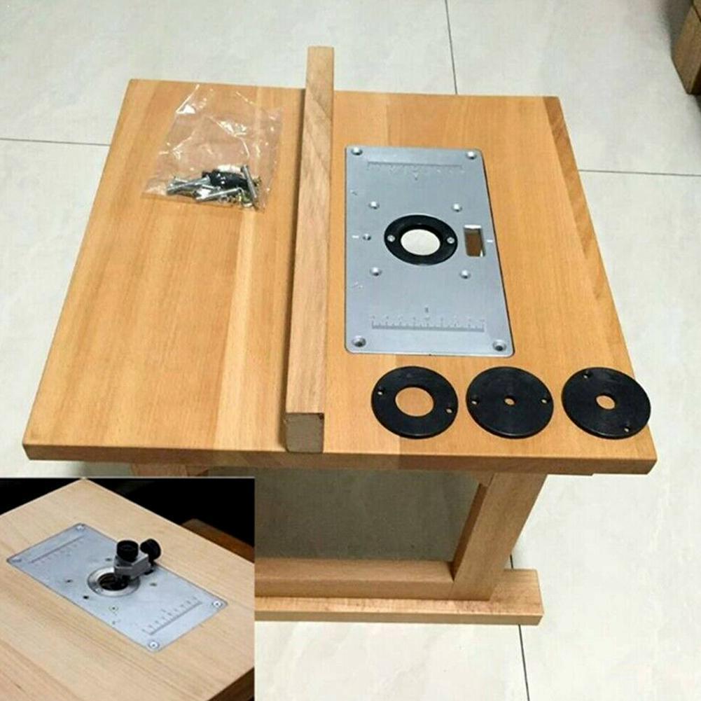 Multifunctional Aluminium Router Table Insert Plate Benches Wood Engraving Trimmer Machine Woodworking Router Models O1K3