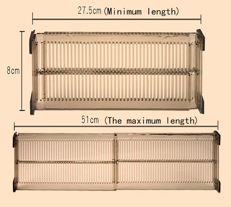 2Pcs Adjustable Drawer Separator Divider Cabinet Storage Partition Divider Plastic DIY Organizer Division Board Clapboard