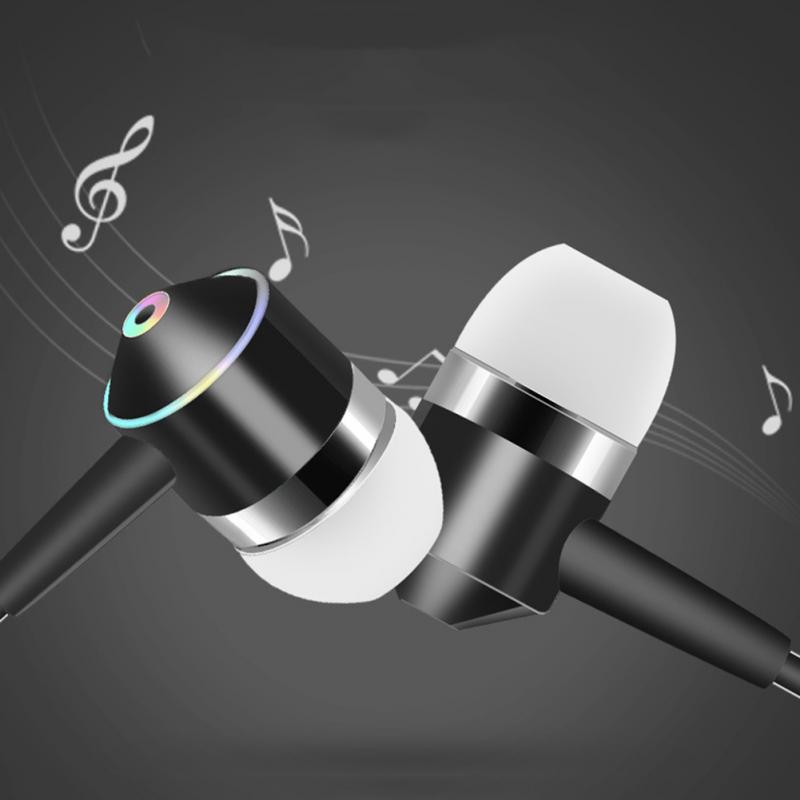 in-Ohr Verdrahtete Kopfhörer 3,5mm Jack Stereo Bass Headset Metall Ohrhörer verdrahtet Kontrolle Kopfhörer Mit Micophone 8 Farben Optional