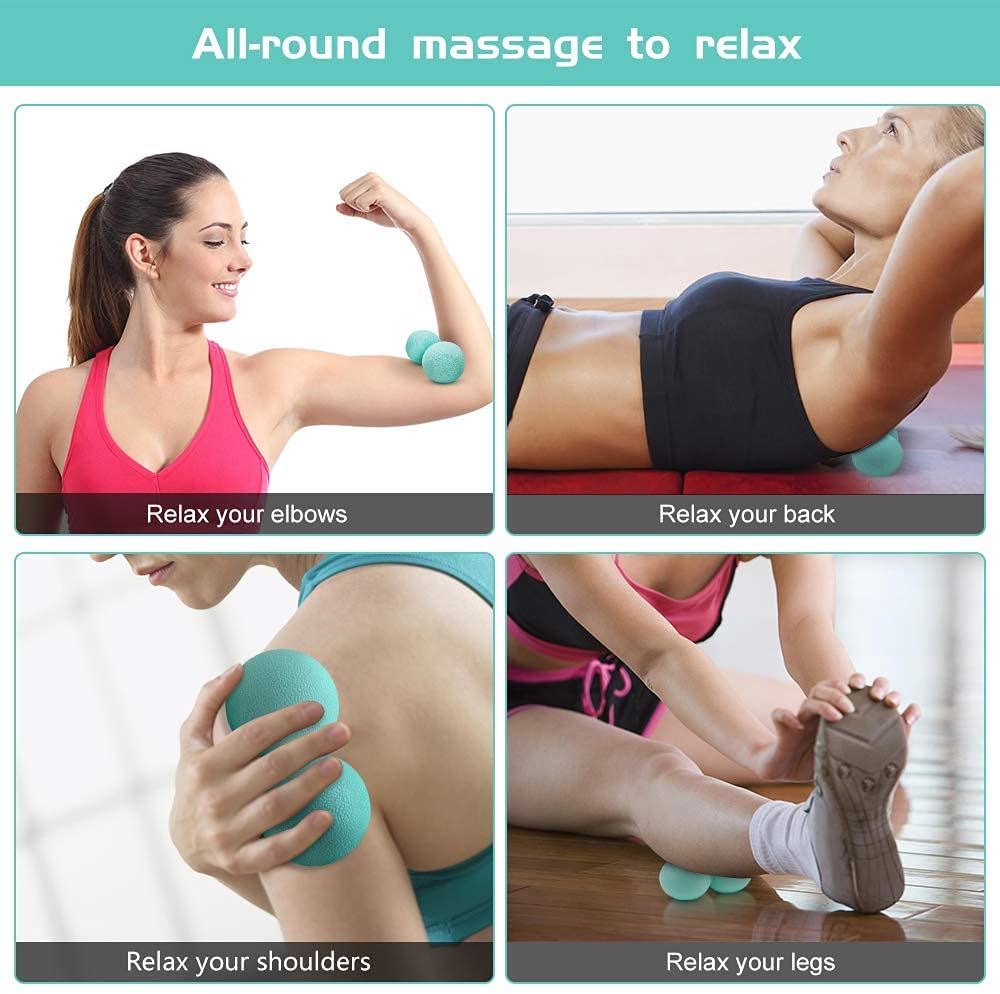 Peanut Massage Ball Myofascial Release Double Trigger Point Ball for Foot &amp; Pain Relief Yoga Back Pain Relief,Tension &amp; Soreness