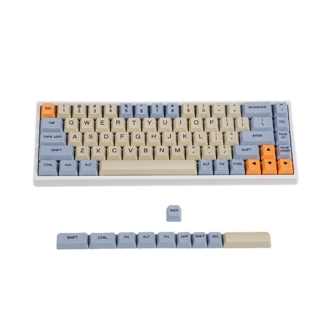 Ymdk Blauw Beige Oranje Dye Sub 64 68 Minila Keyset Dikke Pbt Oem Profiel Mac Keycap Voor Filco Minila YD60M XD64 GK64 Tada68