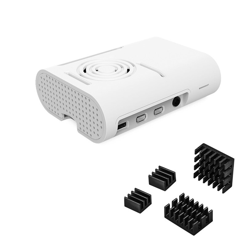 Raspberry pi 4 Fall mit lüfter Kühlkörper aluminium kühlkörper für Raspberry pi 4: white with heatsink