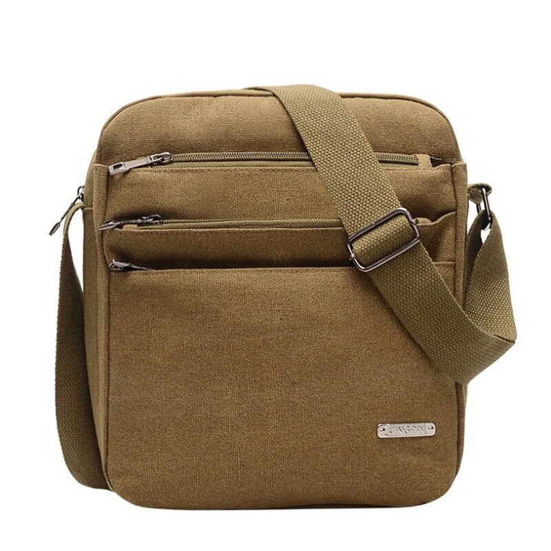 Men's Messenger Bag Crossbody Shoulder Bags Travel Bag Man Purse Small Sling Pack for Work Business: Khaki 2