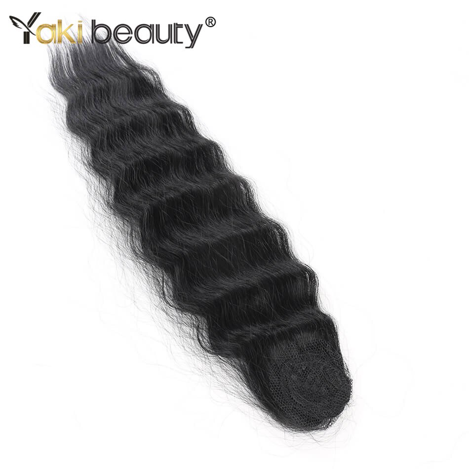YAKI BEAUTY Synthetic Hair Bundles And Closure French Wave 14-18Inch 6+1Per Set Natural Black Color For Women Curly Extension