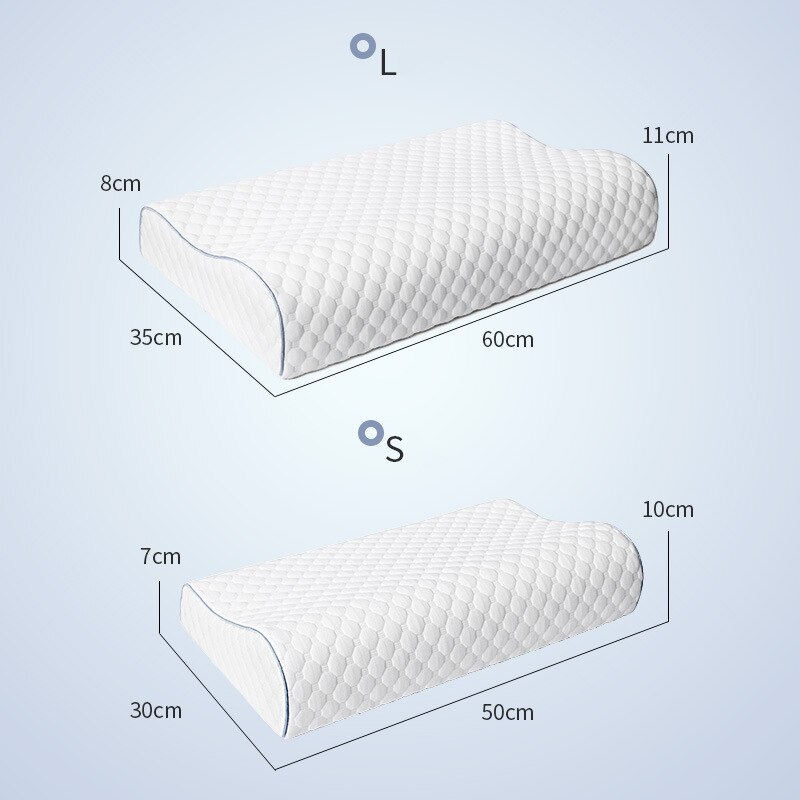 Almohada de contorno ortopédica de espuma viscoelástica, cojín ergonómico para dormir, con forma de onda central, Cervical, individual