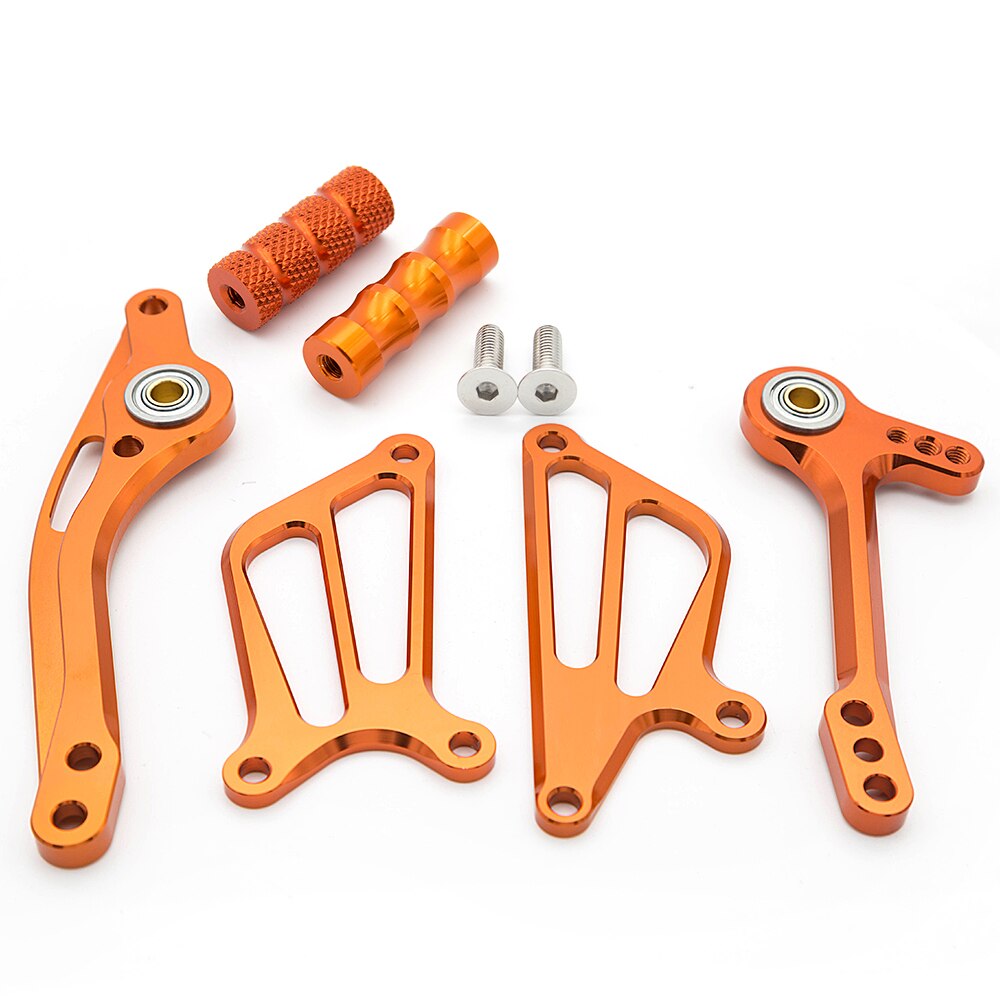 Reposapiés trasero para motocicleta, conjunto de accesorios para Honda CBF150 CB190R CB 190R CBF 150 CNC, aleación de aluminio: A set  Orange
