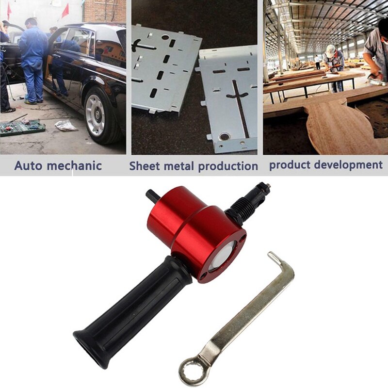 -Double Head Nibble Metal Cutting Sheet Nibbler Saw Cutter Drill Attachment