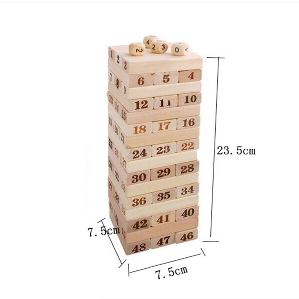 48 stk stablet høj domino digitale byggeklodser lag cascading pumpende intellektuelt børns trælegetøj