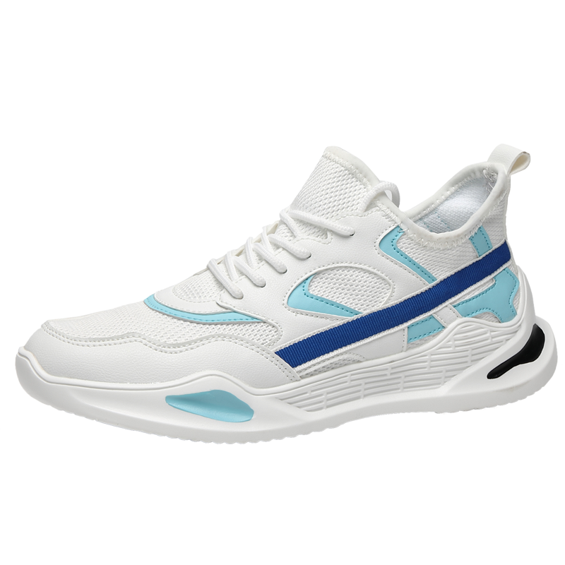 Dämpande andningshål herr fritidsskor andningsbara sneakers gym träning althetic outdoor skor lätta: Blå / 10