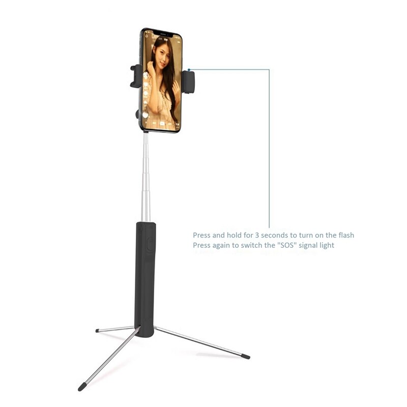 Multifunctionele Flexibele Bluetooth Selfie Stick Voor Mobiele Telefoon Selfie Statief Met Live Frame Voor Fill Licht