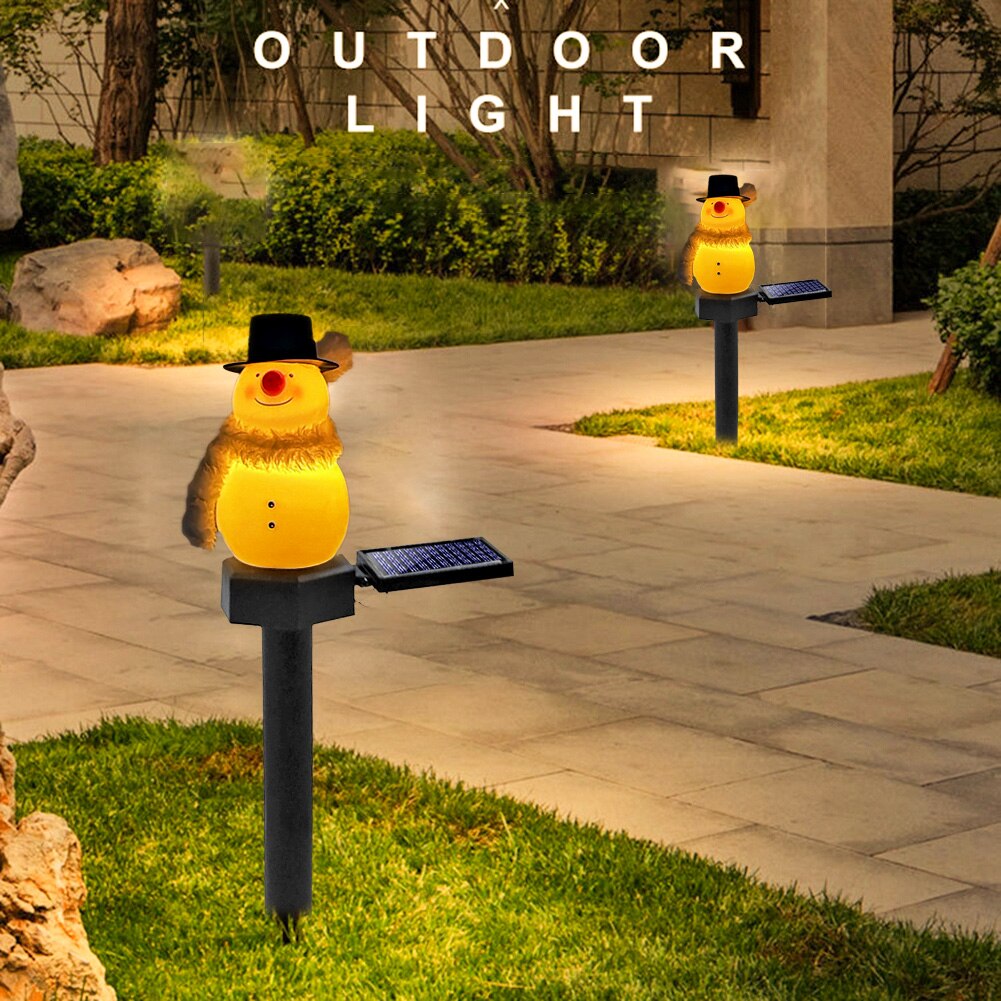 Christmas Snowman Ground Lamp Garden Decoration Solar Power LED Solar Lawn Lights Outdoor LED Waterproof Easy Installation