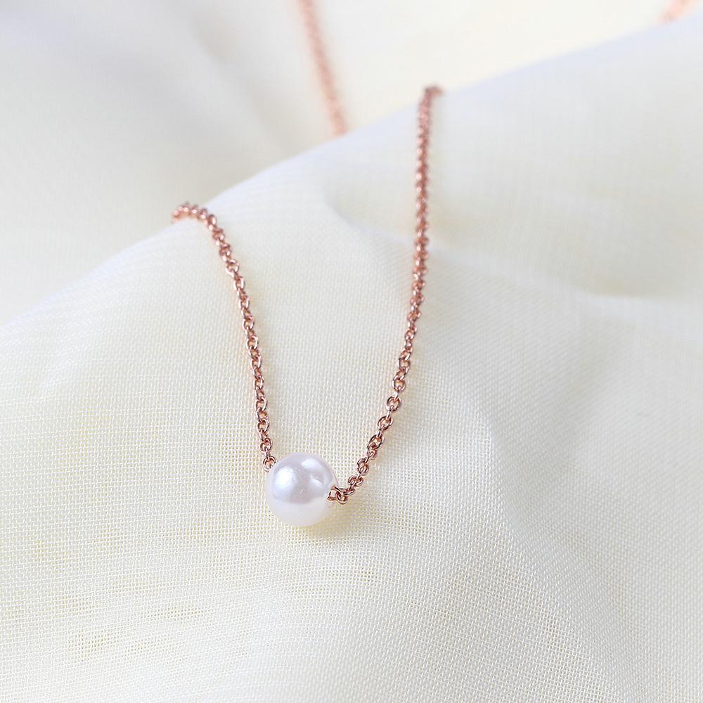 925 sterling zilveren kettingen voor vrouwen mini parel hanger ketting eenvoudige stijl fijne sieraden emnl 039
