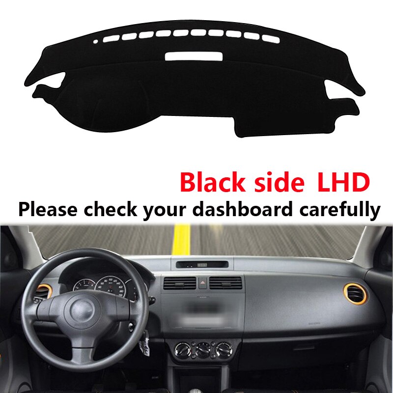 Car Dashboard Cover Dash Mat Dash Board Pad Carpet Dashmat Anti-UV For Suzuki Swift Sport 2005 2006 2007: LHD Black Side