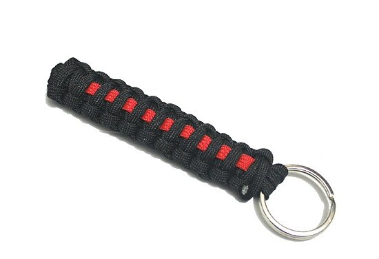 Thin Blue RED Line Cobra Weave Paracord Key Chain Keyring Key Fob Lanyard Pull Black Blue RED Line POLICE LIVES MATTER: RED LINE