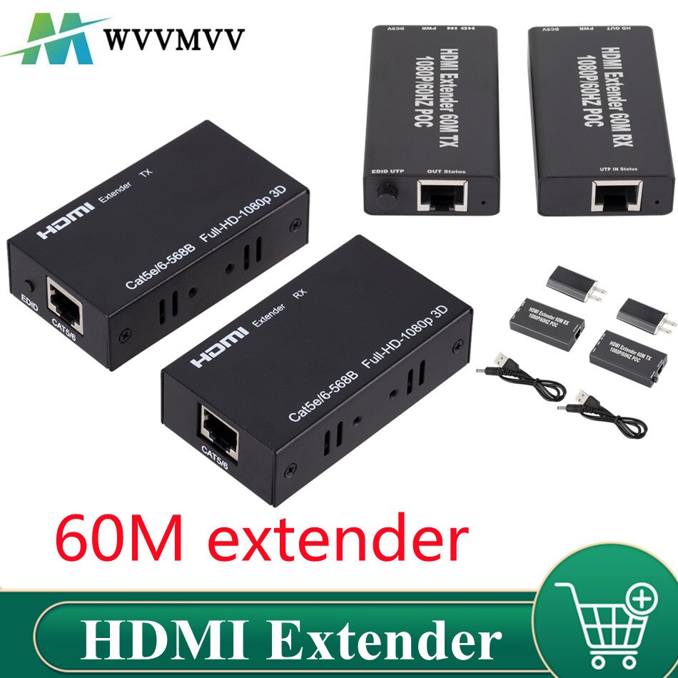 Extender hdmi  rj45 4k hdmi extender cat 5 60m 120m hdmi extender audio kit over ethernet cat 6/5e til  ps4 apple tv pc laptop hdtv
