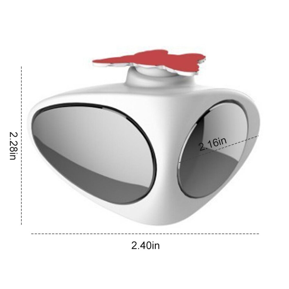 Car Rearview Blind Spot Zone Mirror Wide Angle Dual Side Glass Wing Mirror Car Rearview Mirror Accessories Auto Parts: Left white