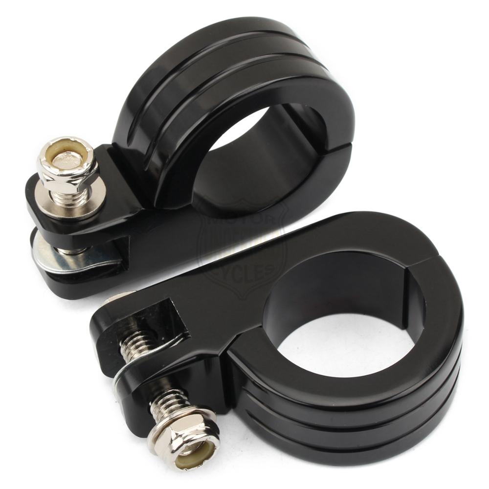 Motorrad Heringe Autobahn Motor- Absturz Bar Schutz Klemme 38MM Fuß Anbindung Fußrasten Montieren Gummi & CNC Für Harley Zerhacker bobber Kunden: MP03-004-0010