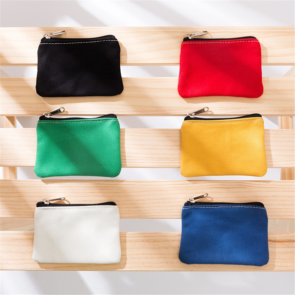 Stijl Katoenen Canvas Portemonnee Pure Kleur Eenvoudige Doek Coin Kleine Tas Voor Mannen En Vrouwen Kaart Portemonnee Sleutel rits Opbergtas